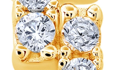 Crislu Medium Cubic Zirconia Regal Inside Out Hoop Earrings In Gold