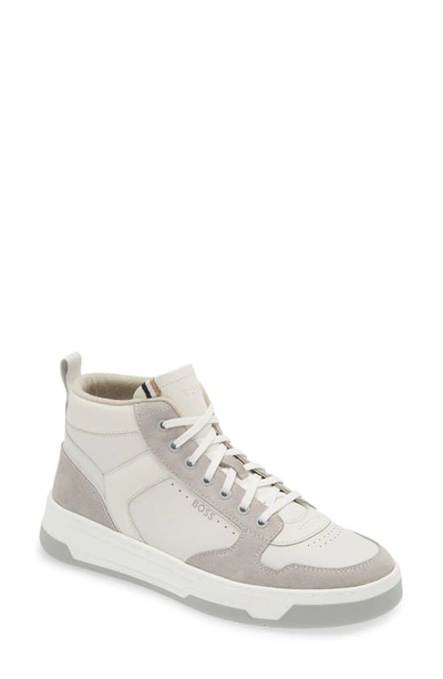 Shop Hugo Boss Baltimore High Top Sneaker In Open White