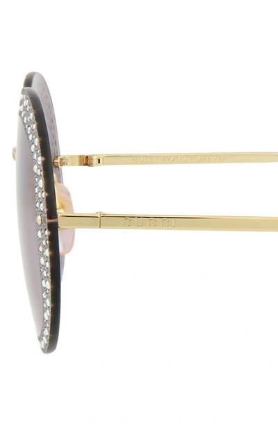 Gucci 61mm Round Sunglasses In Gold Violet