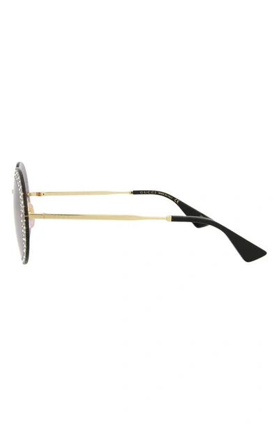 Gucci 61mm Round Sunglasses In Gold Violet