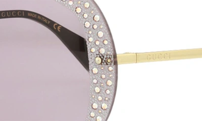 Gucci 61mm Round Sunglasses In Gold Violet