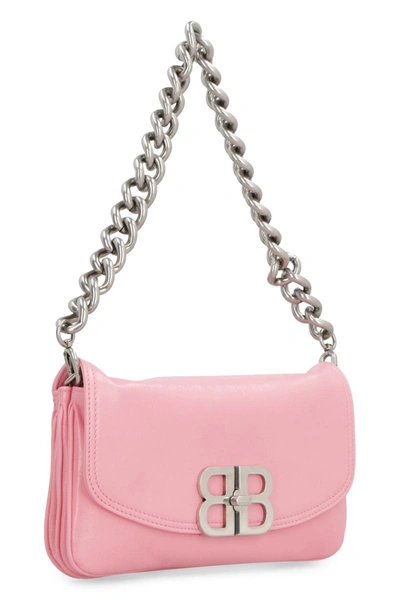 Shop Balenciaga Flap Bb Soft Leather Crossbody Bag In Pink