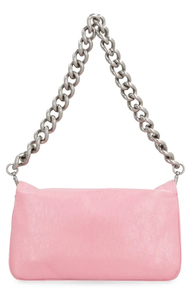Shop Balenciaga Flap Bb Soft Leather Crossbody Bag In Pink