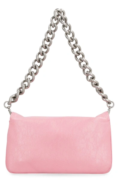 Balenciaga Bb Soft Flap Leather Shoulder Bag In Pink