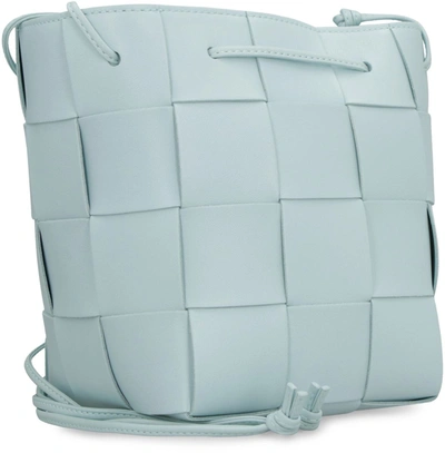 Shop Bottega Veneta Cassette Leather Bucket Bag In Blue
