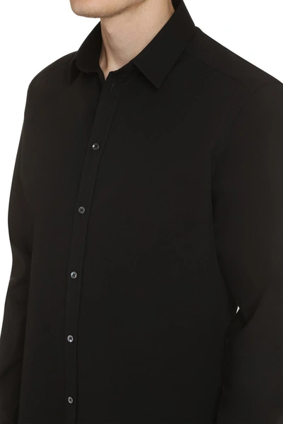 Shop Dolce & Gabbana Classic Italian Collar Cotton Shirt In Black
