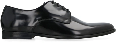 Shop Dolce & Gabbana Leather Lace-up Derby Shoes In Black