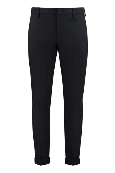 Shop Dondup Gaubert Wool And Cotton Trousers In Black