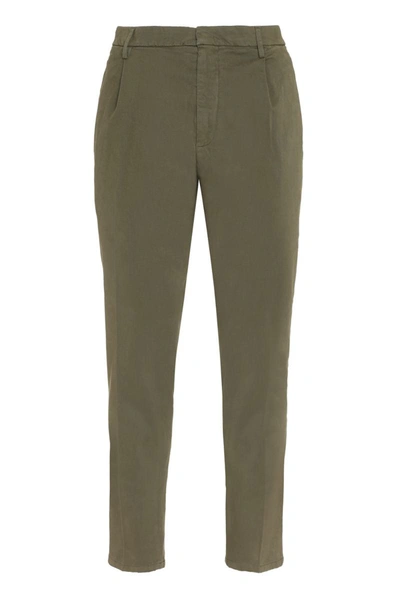 Shop Dondup Tyler Cotton Trousers In Green