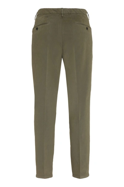 Shop Dondup Tyler Cotton Trousers In Green