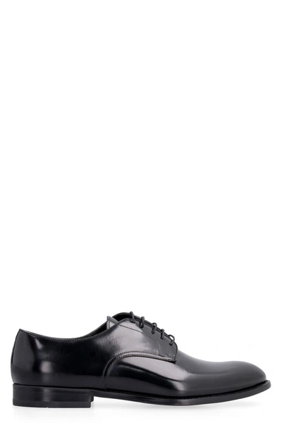 Shop Doucal's Leather Lace-up Derby Shoes In Black