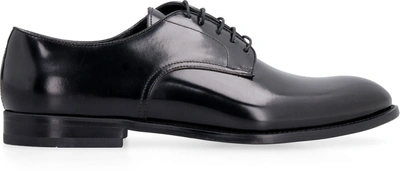 Shop Doucal's Leather Lace-up Derby Shoes In Black