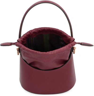 Shop Etro Saturno Mini Bucket Bag In Red-purple Or Grape