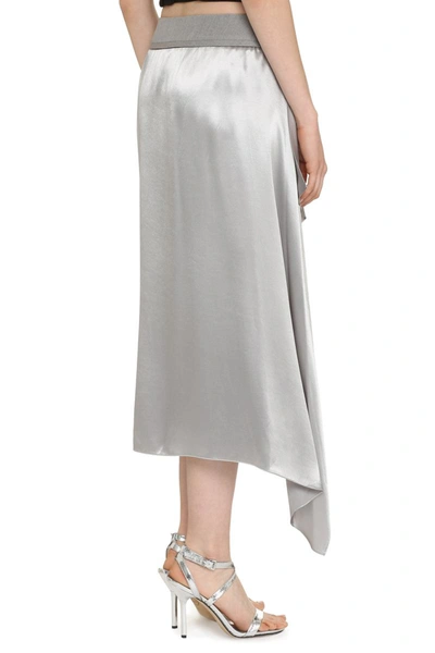 Shop Fendi 3d Style Rib Flared Skirt In Grey