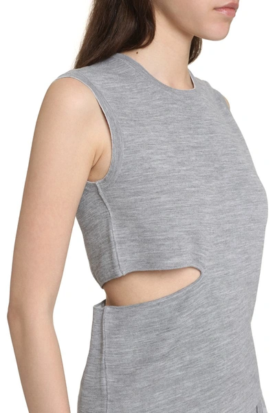 Shop Fendi Knitted Top In Grey