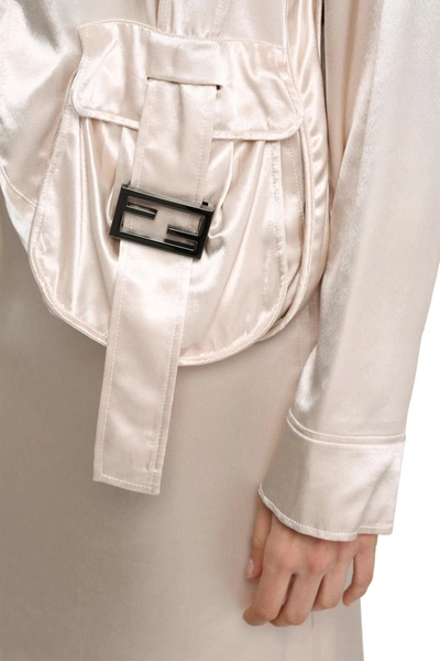 Shop Fendi Padded Jacket With Zip And Snaps In Ivory