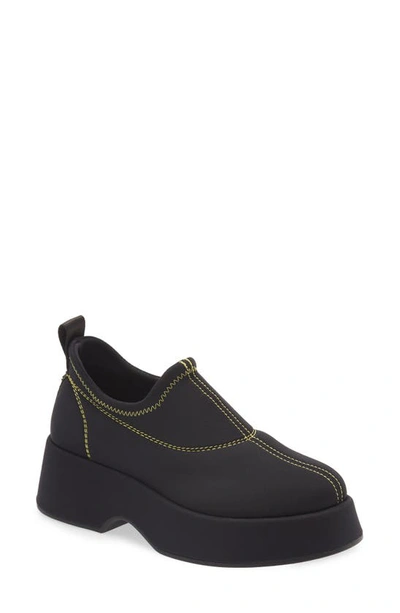 Shop Ganni Retro Platform Slip-on Shoe In Black