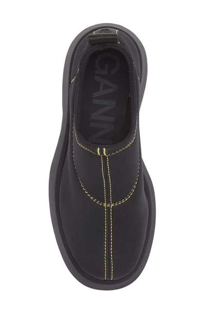 Shop Ganni Retro Platform Slip-on Shoe In Black