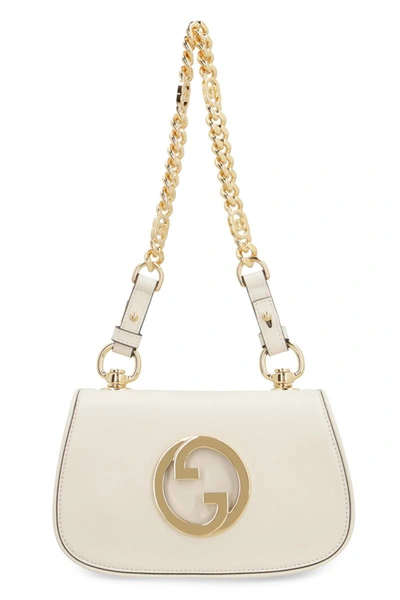 Shop Gucci Blondie Mini Leather Shoulder Bag In White