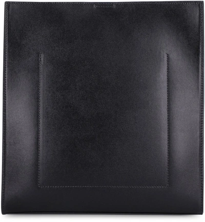 Jil Sander Black Leather Large Tangle Shoulder Bag In Black