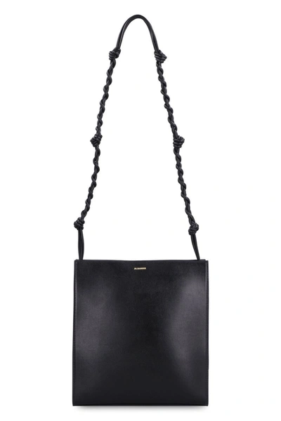Jil Sander Black Leather Large Tangle Shoulder Bag In Black