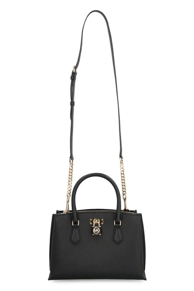 Shop Michael Michael Kors Michael Kors Ruby Leather Handbag In Black