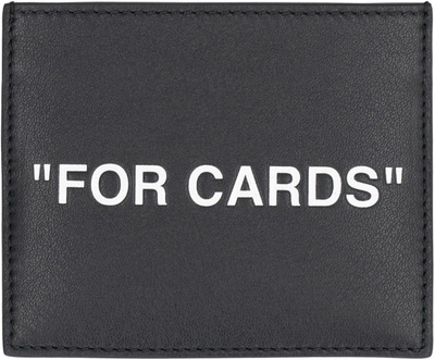 Shop Off-white Printed Leather Card Holder In Black