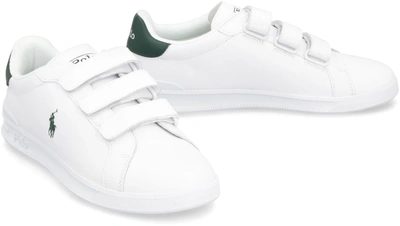 Shop Polo Ralph Lauren Leather Low-top Sneakers In White