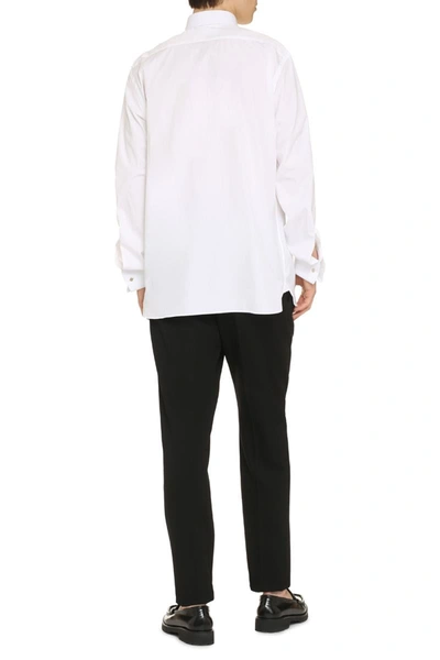 Shop Tom Ford Long Sleeve Cotton Shirt In White