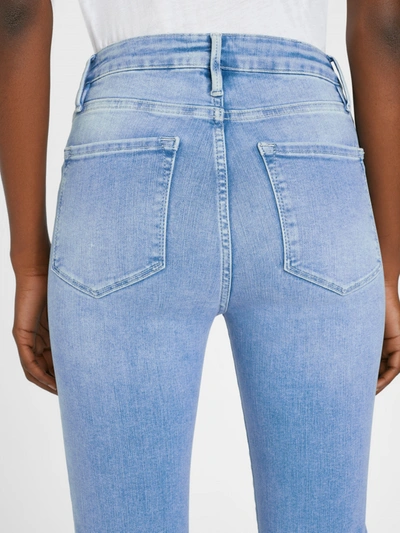 Shop Frame Le One Crop Mini Bootcut Jeans In Blue