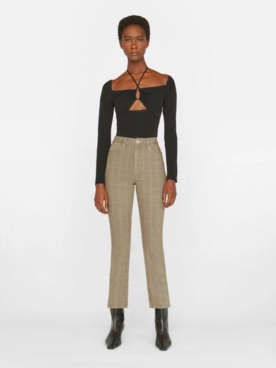 Shop Frame Le Super High Straight Crop Jeans In Brown