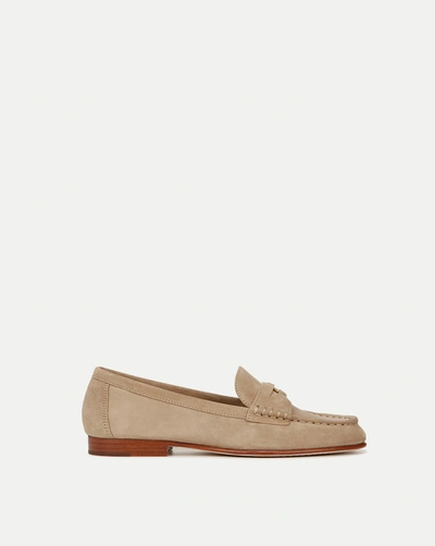 Shop Veronica Beard Penny Suede Loafer In Sand