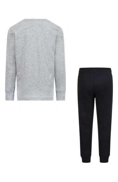 Nike Kids' Swoosh Long Sleeve Tee & Fleece Joggers Set In Black