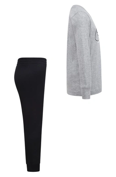 Nike Kids' Swoosh Long Sleeve Tee & Fleece Joggers Set In Black