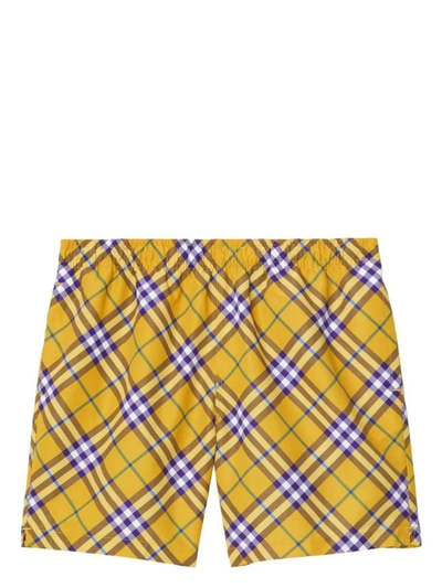 Shop Burberry Shorts In Pear Ip Pattern
