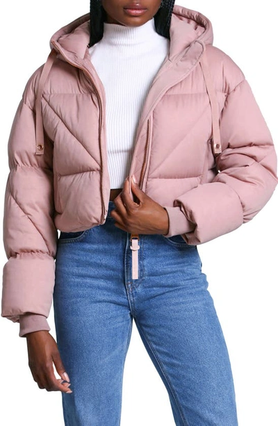 Shop Avec Les Filles Thermal Puff™ Cropped Water Resistant Puffer Jacket In Clay