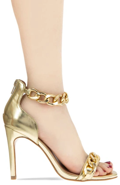 Shop Bcbgeneration Isinna Chain Ankle Strap Sandal In Platino