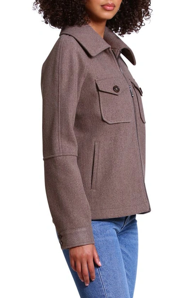 Avec Les Filles Zip-up Utility Jacket In Chocolate