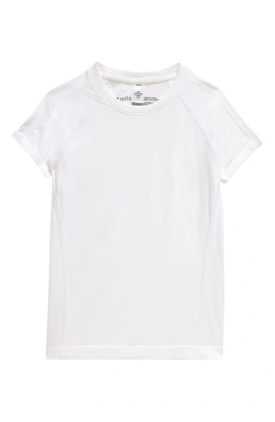 Shop Zella Girl Kids' Core Seamless Performance T-shirt In White