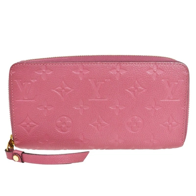 Pre-owned Louis Vuitton Portefeuille Zippy Leather Wallet () In Pink