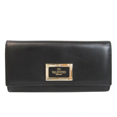 Shop Valentino Leather Wallet () In Black