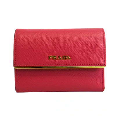 Shop Prada Saffiano Leather Wallet () In Pink