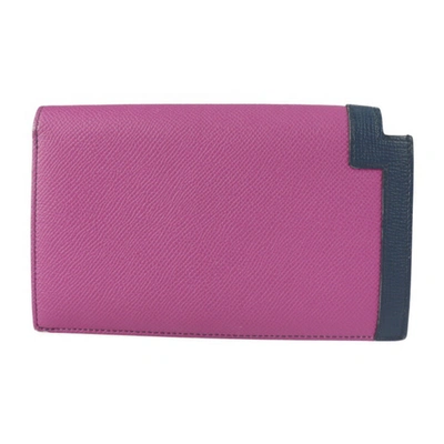 Shop Hermes Camail Leather Wallet () In Pink