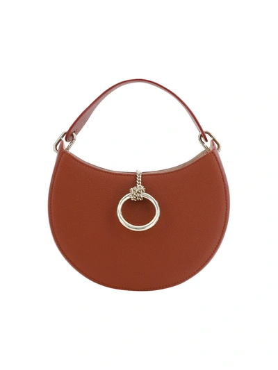 Shop Chloé Leather Small Arlène Shoulder Women's Bag In Brown
