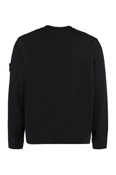Shop Stone Island Patch Detail Crew-neck Sweatshirt In Black