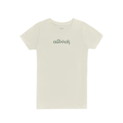 Shop Allbirds Women's Recycled Tee In Logo - Natural White