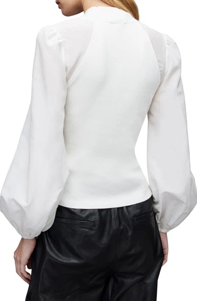 Shop Allsaints Cleo Balloon Sleeve Top In White