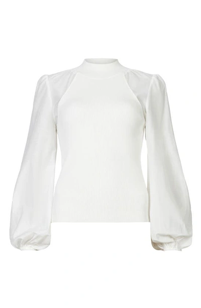 Shop Allsaints Cleo Balloon Sleeve Top In White