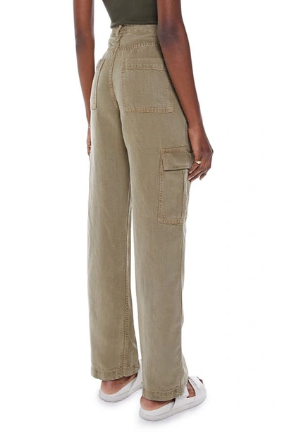 Shop Mother The Private Sneak High Waist Wide Leg Cargo Pants In Gothic Olive