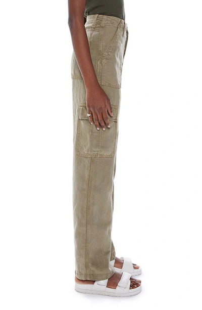 Shop Mother The Private Sneak High Waist Wide Leg Cargo Pants In Gothic Olive